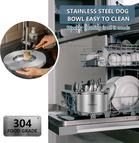 Dog Water Bowl No Spill,5.6L/1.5Gal Large Spill Proof Water Bowl for Dogs,Stainless Steel Slobber Stopper Slow Drinking Dog Bowl Anti Splash Pet Water Dispenser for Messy Drinkers in Saudi Arabia