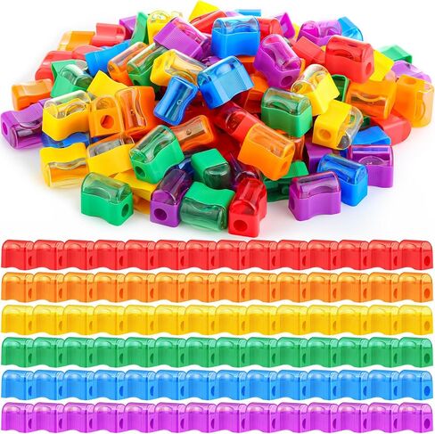 Tenceur 600 Pcs Pencil Sharpener Handheld Bulk Mini Pencil Sharpener with Covers Colorful Round Manual for Back to School Donation Supplies Party Favors, 6 Colors in Kuwait