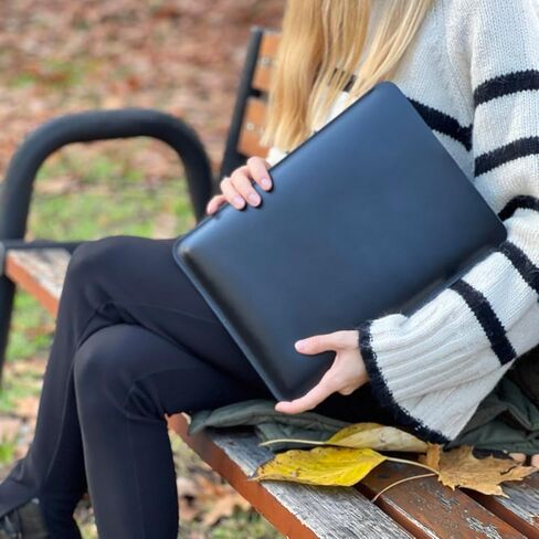 علبة جلدية لـ MacBook Air 2018-2024 M1 M2 M3 رقاقة الأكمام الناعمة المصنوعة يدويًا لـ MacBook Air 13 بوصة ، MacBook Pro ، الأزرق العمودي in Kuwait