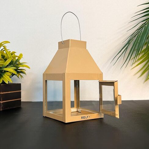 حامل شموع فوانيس معدنية سوداء من Rely+ للديكور الداخلي والخارجي - حوامل شموع معلقة - الزفاف، الحفلات، الهالوين، الكريسماس، العشاء، عيد الشكر، ديكور المنزل الحديث لعيد الفصح in Kuwait