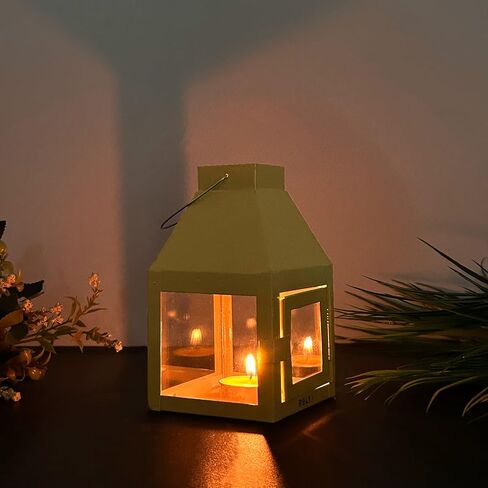 حامل شموع فوانيس معدنية سوداء من Rely+ للديكور الداخلي والخارجي - حوامل شموع معلقة - الزفاف، الحفلات، الهالوين، الكريسماس، العشاء، عيد الشكر، ديكور المنزل الحديث لعيد الفصح in Kuwait