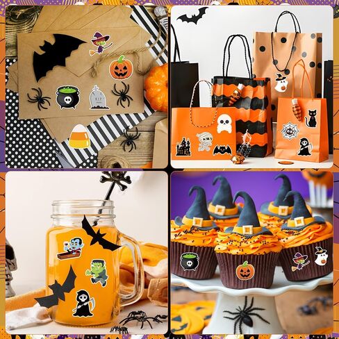 1200 Pcs Halloween Stickers Roll Cute Ghost Pumpkin Bat Sticker 1.5 Inch Halloween Seal Label Stickers 16 Designs Self Adhesive Decals Sticker for Halloweens Party Decorations in Saudi Arabia