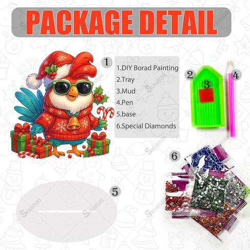 Sourmo Tabletop Diamond Art Paint Ornament Christmas ، Diy Desktop Diamond Diamonds Painting Kit للبالغين ، اللوحة الفنية الكريستالية على الحامل (الكاردينال) in Kuwait