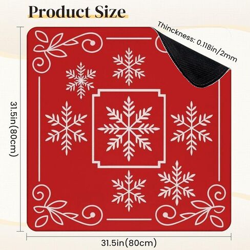 Mahjong Mat for Table Christmas Nutcracker Soldiers Festive Tree Candy Canes Blue Red Tones 31.5 "× 31.5" in Kuwait