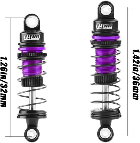 GPM Racing RC Aluminum Alloy Front & Rear Shock Absorbers Set for LOSI 1/24 Micro-B 2WD RTR Race Buggy LOS00007, Upgrade Replacement for LOS-1765 (Purple) in Saudi Arabia