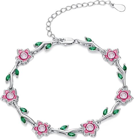Daisy Bracelet for Women 925 Sterling Silver Daisy Flower Bracelet April Birth Flower Jewelry for Girls Gifts in Kuwait