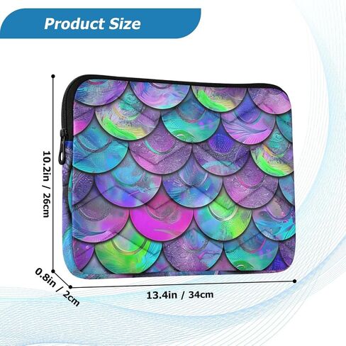 Blue Purple Mermaid Scales (6) Laptop Sleeve 15.6 inch, Protective Laptop Case Briefcase Notebook Cover Carrying Computer Bag for Travel Work in Kuwait