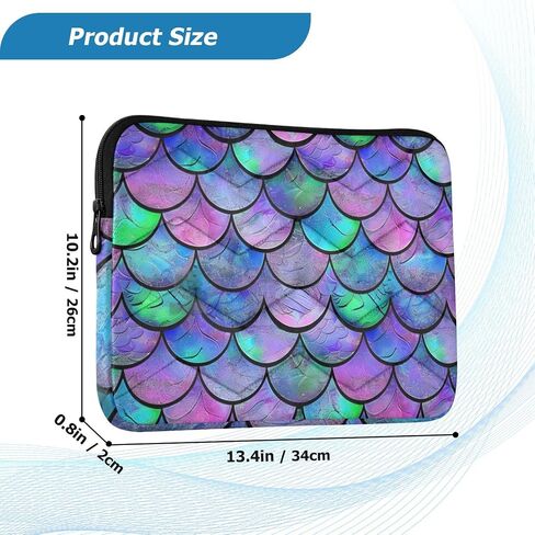 Blue Purple Mermaid Scales (6) Laptop Sleeve 15.6 inch, Protective Laptop Case Briefcase Notebook Cover Carrying Computer Bag for Travel Work in Kuwait