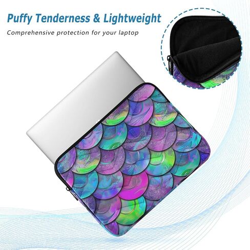 Blue Purple Mermaid Scales (6) Laptop Sleeve 15.6 inch, Protective Laptop Case Briefcase Notebook Cover Carrying Computer Bag for Travel Work in Kuwait