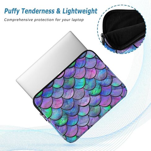 Blue Purple Mermaid Scales (6) Laptop Sleeve 15.6 inch, Protective Laptop Case Briefcase Notebook Cover Carrying Computer Bag for Travel Work in Kuwait