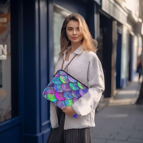 Blue Purple Mermaid Scales (6) Laptop Sleeve 15.6 inch, Protective Laptop Case Briefcase Notebook Cover Carrying Computer Bag for Travel Work in Kuwait