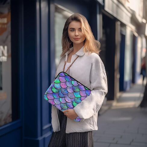 Blue Purple Mermaid Scales (6) Laptop Sleeve 15.6 inch, Protective Laptop Case Briefcase Notebook Cover Carrying Computer Bag for Travel Work in Kuwait