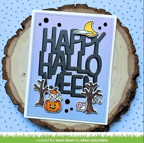 Lawn Fawn Halloween Mice, 4"x6" Clear Stamp Set, Coordinating Dies, Coloring Stencil (Bundle of 3 Items) in Saudi Arabia