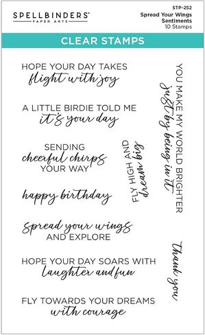 Spellbinders Spread Your Wings Sentiments Clear Stamps, Metal in Saudi Arabia