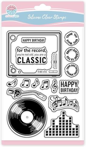 GLOBLELAND Vintage Music Notes Clear Stamps for Cards Making and Journaling Retro Music Records Transparent Stamp Happy Birthday Silicone Stamps Seal for DIY Scrapbooking Embossing Photo Album Decor in Saudi Arabia