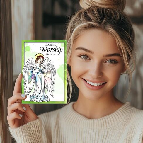 Globleland Angel Angel Bible Text Clear Silicone Stamp Metal Lily Labeling Label Cuts Die Die Dove of Peace Pareing Paint Craft Stencils for Cards Making Scrapbooking Craft Diy in Kuwait