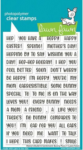Lawn Fawn LF3678 Henry's Build-A-Sentiment: Bunny Puns 4x6 Clear Stamp in Saudi Arabia