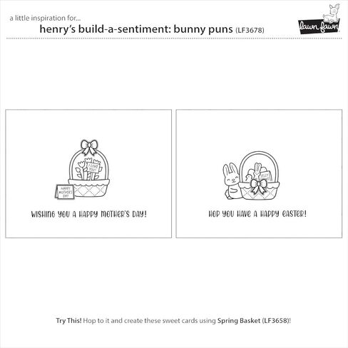 Lawn Fawn LF3678 Henry's Build-A-Sentiment: Bunny Puns 4x6 Clear Stamp in Saudi Arabia