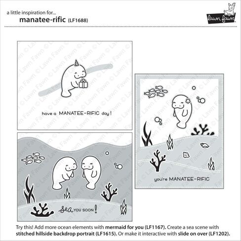 Lawn Fawn Clear Stamps 3 "X2"-Manatee-Ripy in Saudi Arabia