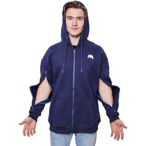 Oversized Jacket Hoodies Customized for Hemodialysis Patients with Both Arms Two Way Zippers for Men and Women