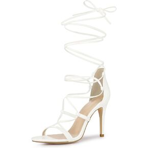 Allegra K Women's Strappy Straps Lace Up Stiletto Heel Sandals in Kuwait