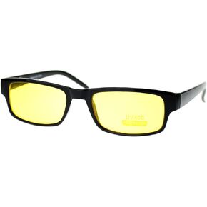 Black Rectangle Frame Color Lens Sunglasses Spring Hinge