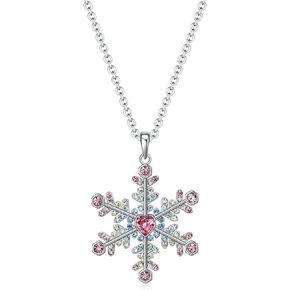 Eiffel Tower/Mushrooms/Snowflake Necklace for Girls Womens,Bling Rainbow Girl Jewelry Necklace Gifts for Back to School,Christmas,Valentine's Day