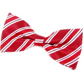 Retreez Preppy Stripe Pattern Woven Microfiber Pre-tied Bow Tie (4.5")