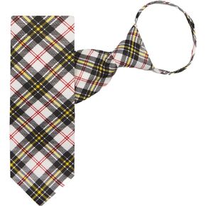 Jacob Alexander Men's Royal Tartans Plaid Zipper Neck Tie