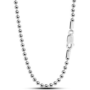Fashion 100% 925 Sterling Silver Necklace Men & Women 2.3MM 18 "20" 22 "24" 26 "28" Solid Silver Bead Chain Pendant Link Jewelry Gift