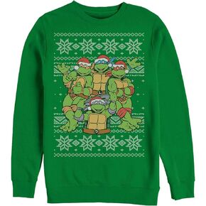 Fifth Sun Teenage Mutant Ninja Turtles Ugly on Top Mens Pullover Crew Fleece
