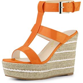 Allegra K Women's Espadrille Strappy Platform Wedges Sandals