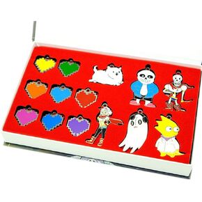 TLSD Undertale Keychain Set Sans Frisk Heart Necklace Metal Figure Pendant Keyring Ornament Cosplay Custume Accessories