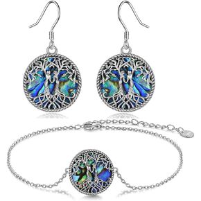 YFN Sister Earrings Bracelets Jewelry Set Gifts from Sister, Sterling Silver Tree of Life Sister Bracelet Jewelry, Birthday Jewelry Gift Bracelet for Sisters