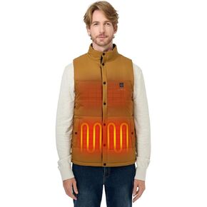 ORORO Men's Heated Puffer Vest with Battery Pack, Lightweight Heated Vest for Hiking Camping Outdoors
