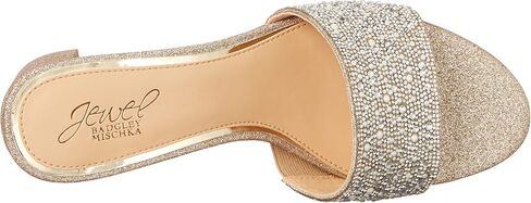 Jewel Badgley Mischka Della Glitter Block Heel Mules in Saudi Arabia