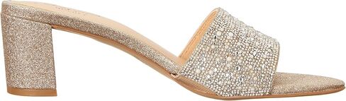 Jewel Badgley Mischka Della Glitter Block Heel Mules in Saudi Arabia