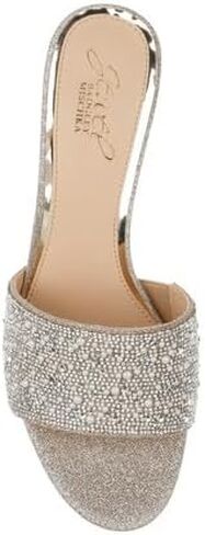 Jewel Badgley Mischka Della Glitter Block Heel Mules in Saudi Arabia