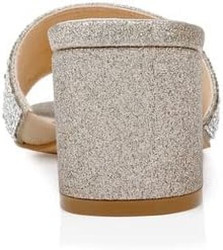 Jewel Badgley Mischka Della Glitter Block Heel Mules in Saudi Arabia