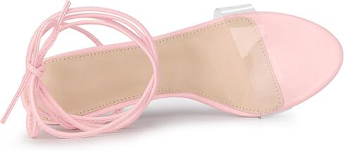 Allegra K Women's Strappy Clear Lace Up Stiletto Heels Sandals in Saudi Arabia