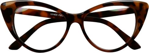 نظارات شمسية ShadyVEU Vintage Cateye للحماية من الأشعة فوق البنفسجية بدون وصفة طبية وعدسة شفافة أنيقة وعصرية in Saudi Arabia