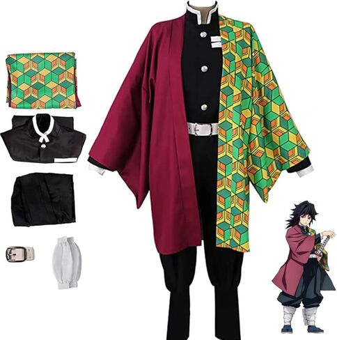 Cosplay Life Demon Killer Vanquisher Complete Anime Costume Set Kimono Cardigan - Halloween Outfit For Unisex Adult in Kuwait