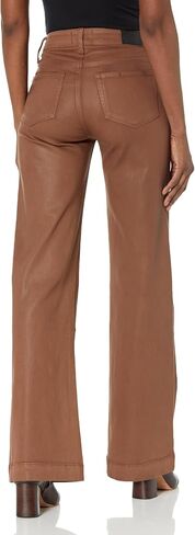 PAIGE Women's Leenah High Rise Wide Leg Transced Denim Cognac Luxe Coating in Saudi Arabia