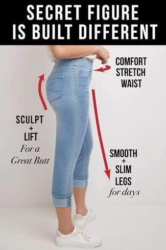 بنطال جينز Rekucci Secret Figure Denim للسيدات سهل الارتداء ومقصوص يناسب 4 فصول in Kuwait