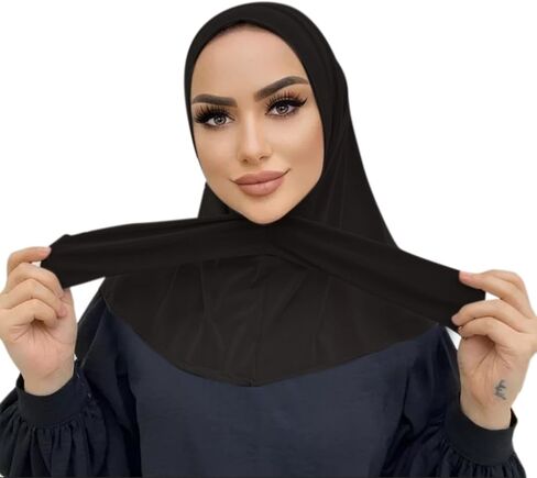 Suillty موضة الحجاب الإسلامي للنساء لحظة مُثبّت كبّاس الحجاب غطاء داخلي غطاء كامل أشرطة رأس وشاح الإسلام عمامة قبعات in Saudi Arabia