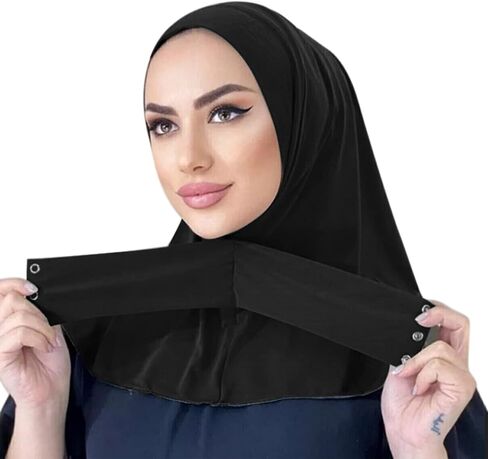 Suillty موضة الحجاب الإسلامي للنساء لحظة مُثبّت كبّاس الحجاب غطاء داخلي غطاء كامل أشرطة رأس وشاح الإسلام عمامة قبعات in Saudi Arabia