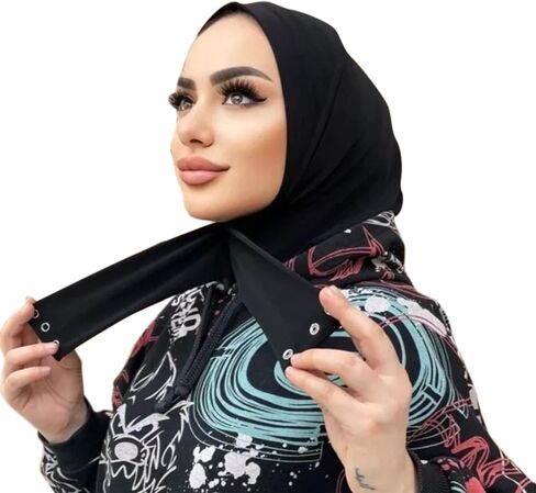 Suillty موضة الحجاب الإسلامي للنساء لحظة مُثبّت كبّاس الحجاب غطاء داخلي غطاء كامل أشرطة رأس وشاح الإسلام عمامة قبعات in Saudi Arabia