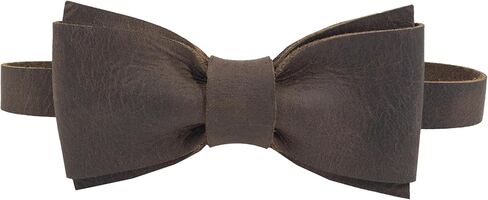 Hide & Groom، ربطة عنق مثبتة بإحكام لرفقاء العريس، مربوطة مسبقًا، ملابس رسمية للرجال، جلد محبب بالكامل، إكسسوارات زفاف مصنوعة يدويًا، بني بوربون in Kuwait