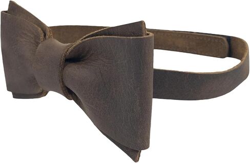 Hide & Groom، ربطة عنق مثبتة بإحكام لرفقاء العريس، مربوطة مسبقًا، ملابس رسمية للرجال، جلد محبب بالكامل، إكسسوارات زفاف مصنوعة يدويًا، بني بوربون in Kuwait