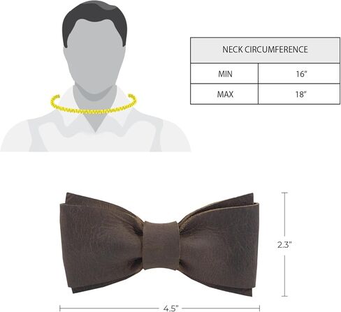 Hide & Groom، ربطة عنق مثبتة بإحكام لرفقاء العريس، مربوطة مسبقًا، ملابس رسمية للرجال، جلد محبب بالكامل، إكسسوارات زفاف مصنوعة يدويًا، بني بوربون in Kuwait